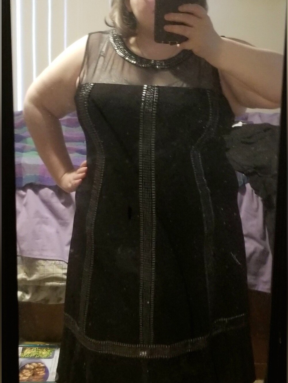 Black w/ Silver stripes Dress 18W NWT!